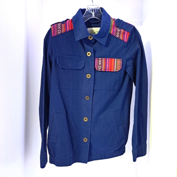 Denim Co | Blue & pink cute patterned Light womens utility jacket - Picture 2 of 13